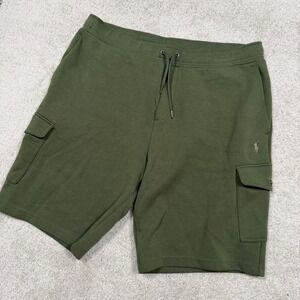 Polo Ralph Lauren Mens XXL Olive Green Jersey Cargo Shorts Drawstring Casual